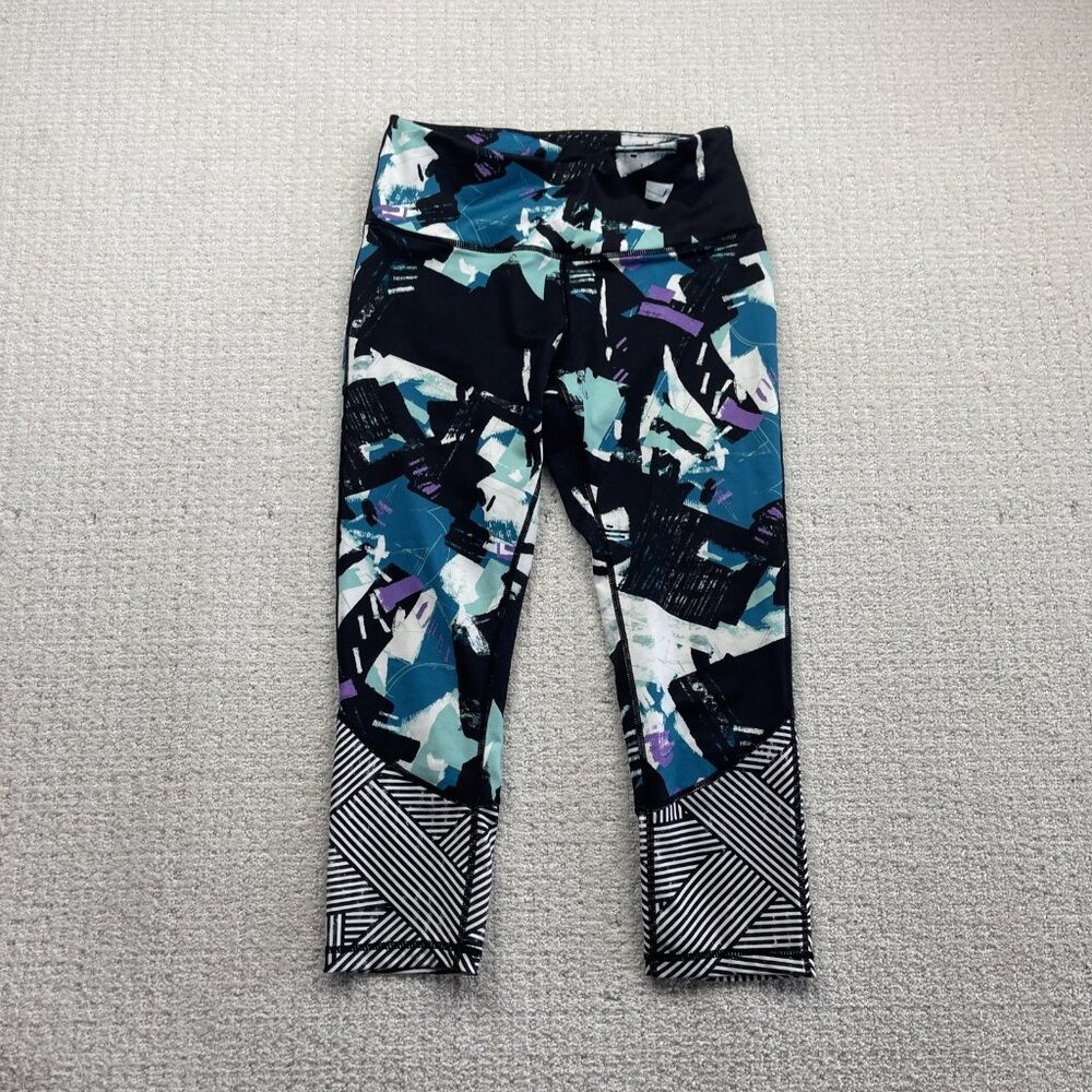 Surin Sport Leggings Athletic Gym / Yoga 90's Abstract Geometric AOP Women Sz S